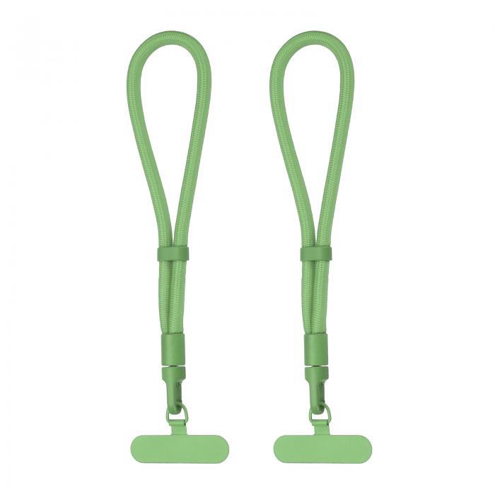 PATIKIL ユニバーサルハンドリストストラップランヤード、2個入りポリエステル製調節可能な電話ストラップ、ステンレススチールパッチ付き、ほとんどのスマートフォン用マルチ機能携帯電話ランヤード、緑