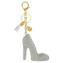 PATIKIL ラインストーンキーチェーン、ブリングキーチェーンアクセサリー、水晶キーチェーン、女性用パース装飾バッグ装飾、キーハンドバッグデコレーション、ホワ...
