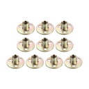 Tナット カーボンスチールラウンドベースネジ付きTナット M10x37x2.5mm 10Pcs
