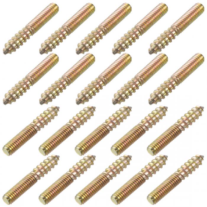 ハンガーボルト ダブルヘッドボルト セルフタッピングネジ 家具用 M4x25mm 50Pcs
