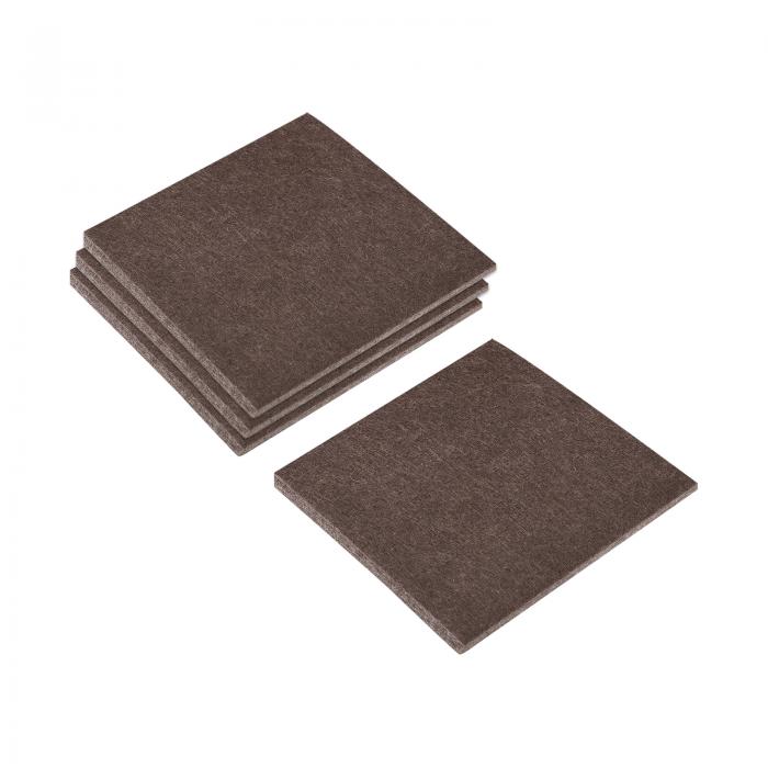 フェルト製家具パッド 粘着式 スクエアフロアプロテクター 家具の脚 ハードウッドフロア用 85 x 85 mm ブラウン 16個入り