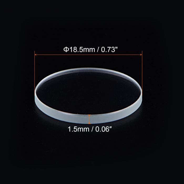 ARコーティング時計レンズ ラウンドフラットミネラルウォッチ クリスタルガラス 18.5 mm x 1.5 mm 3個入り
