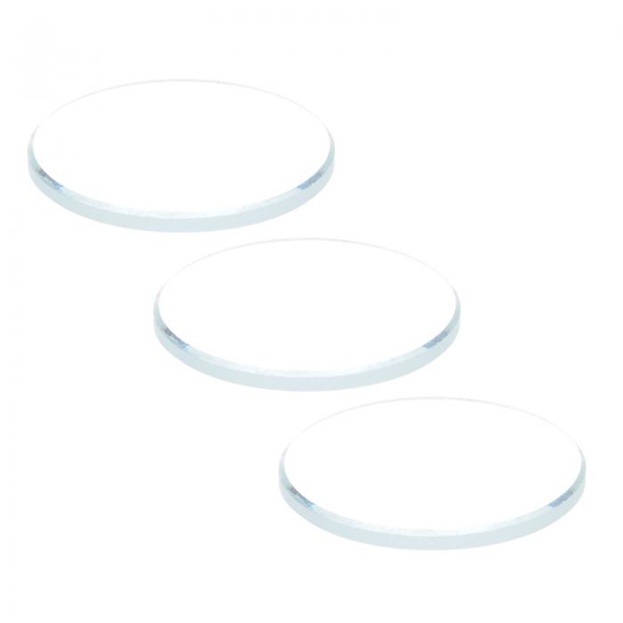 ARコーティング時計レンズ ラウンドフラットミネラルウォッチ クリスタルガラス 24 mm x 2 mm 3個入り