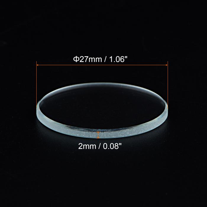 ARコーティングウォッチレンズ 27mmx2mm ラウンドフラットミネラルウォッチ水晶ガラス 3個