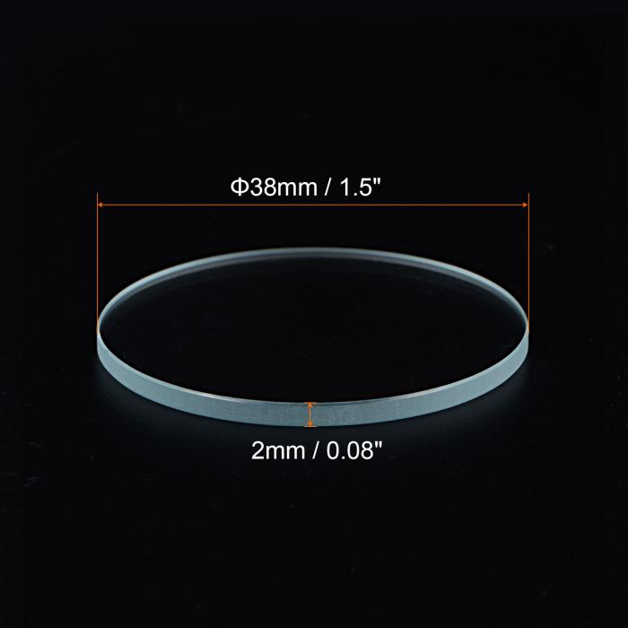 ARコーティング時計レンズ ラウンドフラットミネラルウォッチ クリスタルガラス 38 mm x 2 mm 3個入り 3