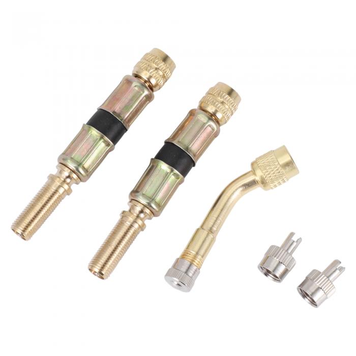 INFINAUTO 1セット 135度 銅製タイヤバルブエクステンション フレキシブルプラスチック付き 75 mm タイ..