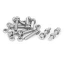 プラス 六角ヘッドねじ 六角ボルトナット ワッシャー 304ステンレススチール M6 x 30mm 10セット(4)