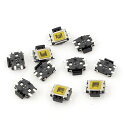 タクトスイッチ 瞬間 押しボタンスイッチ 制御 直角 プラスチック製 金属製 4.7x3.5x1.67mm 10個