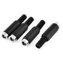 DC電源プラグ インラインジャック カプラー アダプター メス はんだタイプ 5.5mm x 2.1mm 4個入り