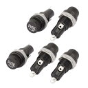 AC 125V/15A 250V/10A 20mm筒型ヒューズホルダー パネル取付けタイプ 5個入り