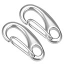 スプリングゲートスナップフック 40mm 304ステンレス鋼 DIYクラフトキーホルダー用 2個入り