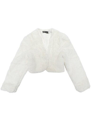 Allegra K フェイクファー コート ジャケット 襟なし 長袖 クロップド オープンフロント 前開き レディース ベージュ XS Allegra K フェイクファー コート ジャケット 襟なし 長袖 クロップド オープンフロント 前開き レディース ベージュ XS