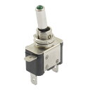 トグルスイッチ プラスチック製 グリーン 2ポジション 3端子 20A/12VDC