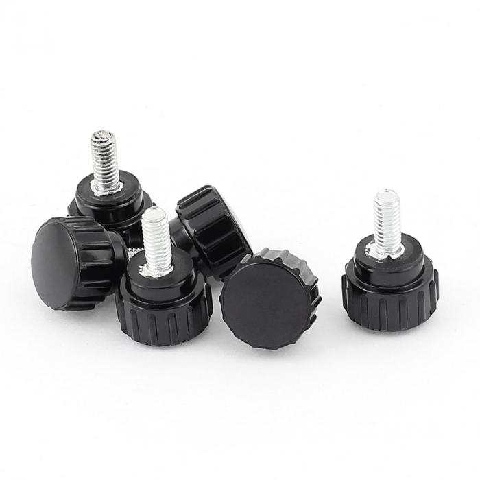つまみねじ M4x10mmネジ 切りローレット グリップノブ スクリューオン 金属 プラスチック 6個