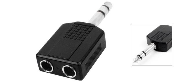 6.35mmオスーメスオーディオアダプター ブラックシルバートン オーディオジャック M/Fコンバータ