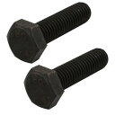 六角ヘッド 六角ボルト 全ねじ 左ねじ サイズM10x35mm 炭素鋼製 ブラック 2本入(4)