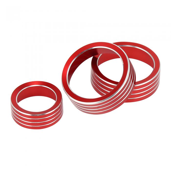 X AUTOHAUX AC気候制御リング ノブリング トリムカバー Subaruに対応 Forester XV Crosstrek Imprezaに対応 2019-2021に対応 エアコンスイッチの装飾 アルミニウム合金 レッド 3個