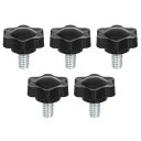 5個のクランプねじノブ 25mm直径のプラム六角形ぐりっぷノブ プラム六角形ねじハンドル1/4