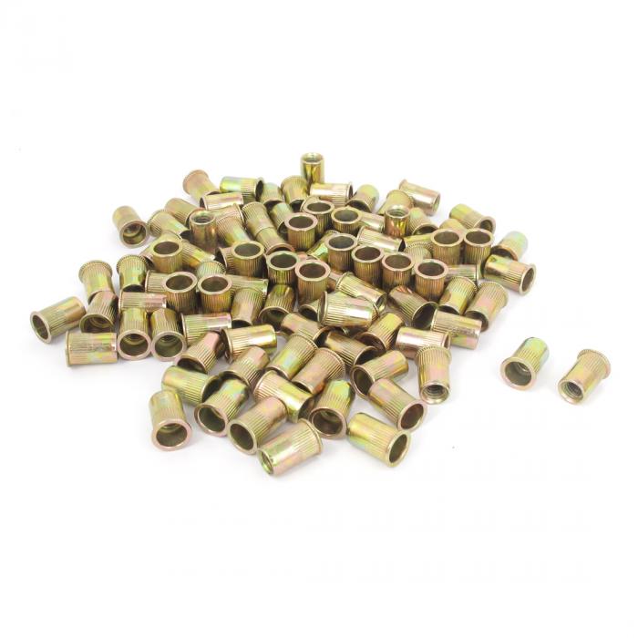 乐天商城 - リベットナット 挿入ナット フラットヘッド ファスナー 100個入り 14mm長 M6x1.0mm
