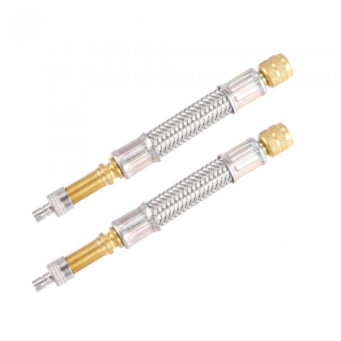 X AUTOHAUX タイヤバルブステム延長 インフレータ延長ホース 車 オートバイ 自転車汎用 100mm 2個