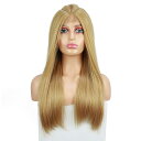 VOCOSTE レースフロントウィッグ 耐熱長いカーリーウィッグ 女性日常用ウィッグ 53cm-58cm (ブロンド 61cm)