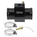ACROPIX 12/24V ユニバーサル ウォーターテンプセンサーキット 1/8"NPT 32mm ブラックアダプター 160'F オン - 145'F オフ 自動車用ラジエーター&エンジン冷却