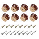 ラウンドウッドノブ プルハンドル 引き出し用 ベーキングワニス ダークブラウン 直径33 mm 8個