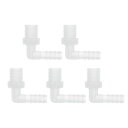 RATCHROLL 5個のプラスチックホースバーブフィッティング1/4"ホースバーブG1/4メスNPTエルボーバーブアダプタークリアPP
