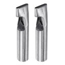 2個 楕円穴パンチ 5x26mm 革ホローカッター 長方形 パンチダイ ストラップベルト 時計バンド 革細工作業 45#スチール製