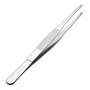 ピンセット テーパードストレートブラントチップ 鋸歯状鉗子 長さ160mm 1個入り