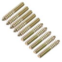 ハンガーボルト ダブルヘッドボルト セルフタッピングネジ 家具用 M6x40mm 10Pcs