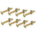 家具ボルトナット 六角穴付ボルト バレルナット プラスマイナス 亜鉛メッキ M6x45mm 8セット入り