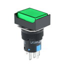 プッシュボタンスイッチ 穴径16mm グリーンライト 1 NO 1 NC プラスチック材料 1個入り
