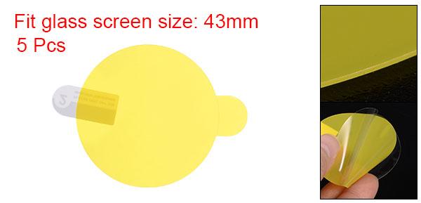 時計ガラススクリーンプロテクター 43 mm ソフト PET指紋防止 高解像度 HDクリア ラウンド スマートウォッチスクリーン保護フィルム 5個入り