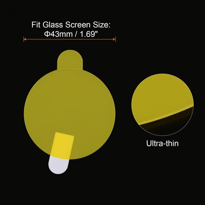 時計ガラススクリーンプロテクター 43 mm ソフト PET指紋防止 高解像度 HDクリア ラウンド スマートウォッチスクリーン保護フィルム 5個入り