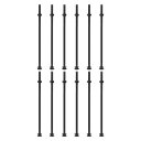 ナットとワッシャー付きM10x300mmスクエアネックキャリッジボルト 12セット304ステンレススチールラウンドヘッドスクエアネックコーチボルトスクリュー 黒