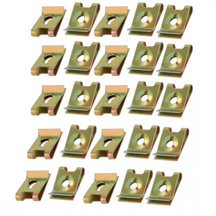 Uクリップ Uナット スピードファスナー 真鍮トーン M5 / ST4.8ねじボルト用 25個入り