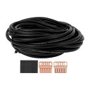 HEROFFIX グラウンドワイヤー1セット 完全絶縁&ソフトタッチジャケット電源ワイヤー ヒートシュリンクチューブ付き50FTブラックCCA