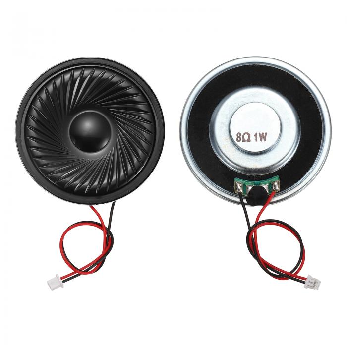 2個 8Ω小型スピーカー 1W 50mm直径 金属ケース 丸型磁石 小型スピーカー 100mm端子付きワイヤー DVD/EVD/ミニホームオーディオ用マイクロ内蔵スピーカー sotenco-12568414 ソウテン パッケージ画像