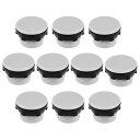 ホールパネルプラグ プッシュボタンスイッチ プラスチック 22mm ブラックグレー 10個入り