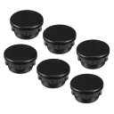 ホールパネルプラグ プッシュボタンスイッチ プラスチック 30mm ブラック 6個入り