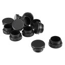 ホールパネルプラグ プッシュボタンスイッチ プラスチック 30mm ブラック 12個入り