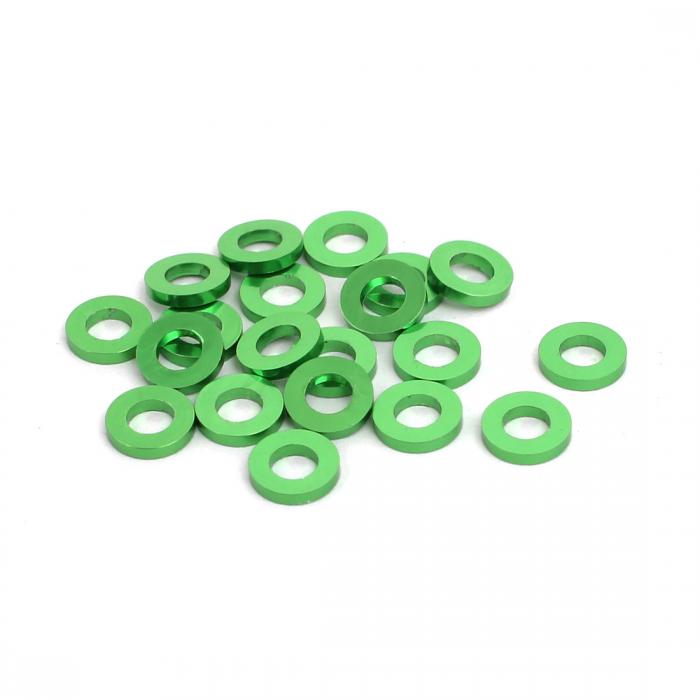 ワッシャー 1mm 厚さ M3 グリーン 20枚入り