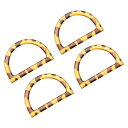 財布ハンドル D状ハンドル アクセサリー 代替品 財布DIY用 ストローバッグ用 イエロー 長さ120 mm 4個入