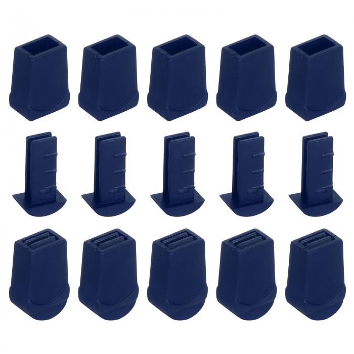 25個入り プラスチック製フラットベルエンドストッパー 衣類やバックパックのドローストリング用のリッド付きトグルキャップエンドストッパーロープファスナー ネイビ...
