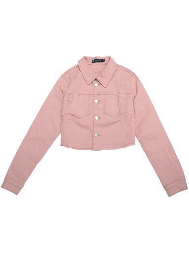 Allegra K デニムジャケット クロップドジャケット ジージャン Gジャン ショート丈 ダメージ 長袖 レディース ピンク L Allegra K デニムジャケット クロップドジャケット ジージャン Gジャン ショート丈 ダメージ 長袖 レディース ピンク L