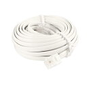 RJ11電話ケーブル プラスチック モジュラー 4.5M長さ オフホワイト 1個入り