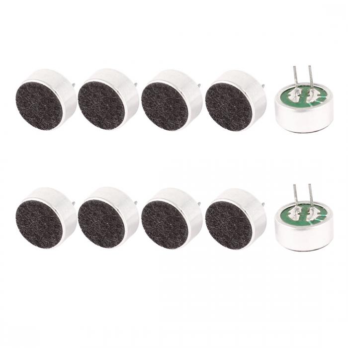 電子コンデンサーマイクロマイク 小柄金属製マイクロマイク 2ピン カプセル 9.7 x 5mm 10入り