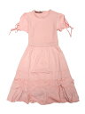 Allegra K ワンピース 春秋 膝丈 ミニドレス レディース フレアワンピース Aライン 半袖 無地 トップス 着痩せ カジュアル エレガント 通勤 ピンク L(4)