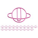 CAPASTEC ペーパークリップ メモクリップ 可愛い ブックマーク 書類整理/招待状/付箋/手紙/メモ帳用 文房具 オフィス 装飾 色が豊富 スタイルが多様 ピンク 惑星 20本入り